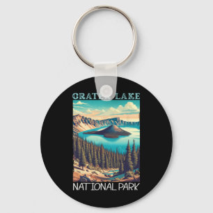 Crater Lake Nationalpark Retro-Wandern Camping-Url Schlüsselanhänger