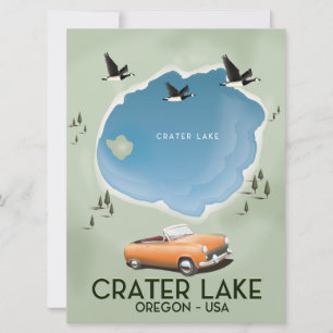 Crater Lake Oregon Reisekartenposter Einladung