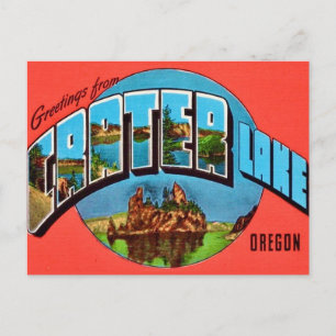 Crater Lake Oregon Vintag Gruß Postkarte