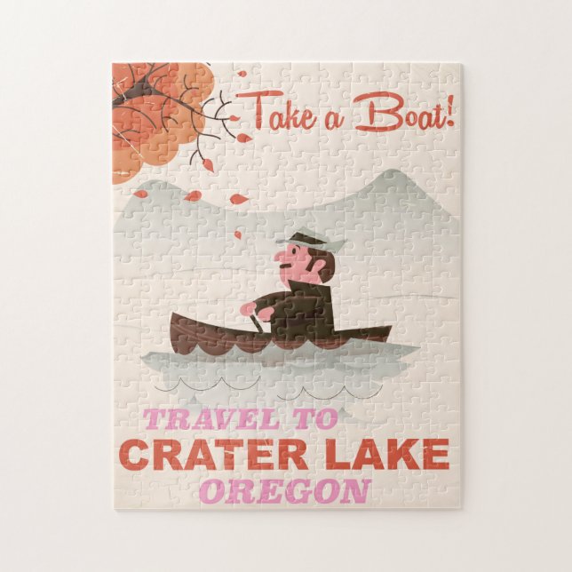 Crater Lake Oregon Vintage Reiseplakat (Vertikal)