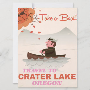Crater Lake Oregon Vintage-Reiseplakat Einladung