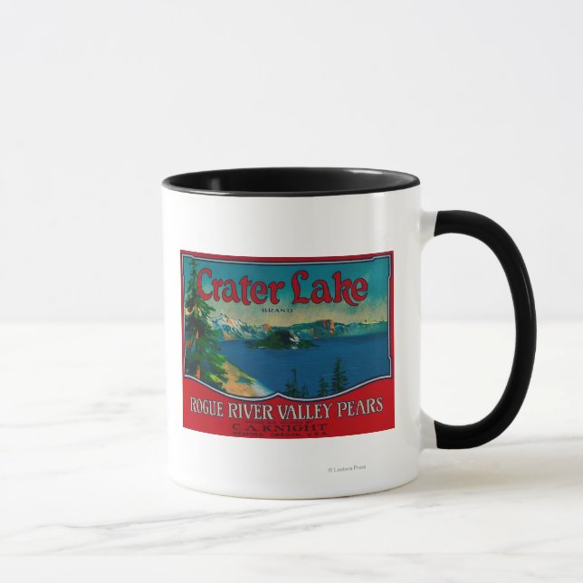 Crater Lake Pear Crate LabelMedford, OR Tasse (Rechts)