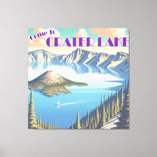 Crater Lake Vintage Poster Leinwanddruck