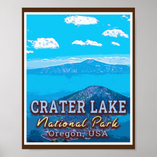 CRATER SEE NATIONAL PARK - OREGON USA POSTER