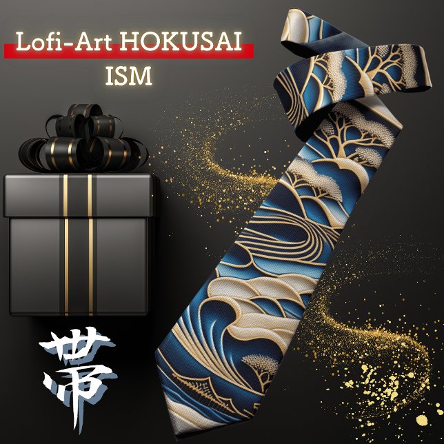 CRAVATE ビンテージな日本の浮世絵北斎イズムとローファイアートが融合した着物柄のネクタイ (Créateur téléchargé)