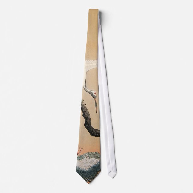 Cravate 松に鶴, grue de 古邨 sur le pin, Koson, Ukiyo-e (Devant)