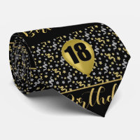 18e anniversaire Gold sur Noir avec Confetti
