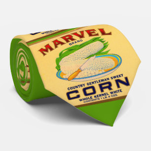 Cravate 1930 Marvel en conserve étiquette de maïs