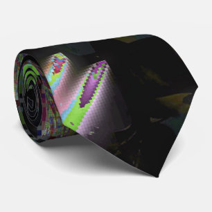 Cravate 1FB1F9F4 Mosaïque abstraite d'art glitch Cyberpunk