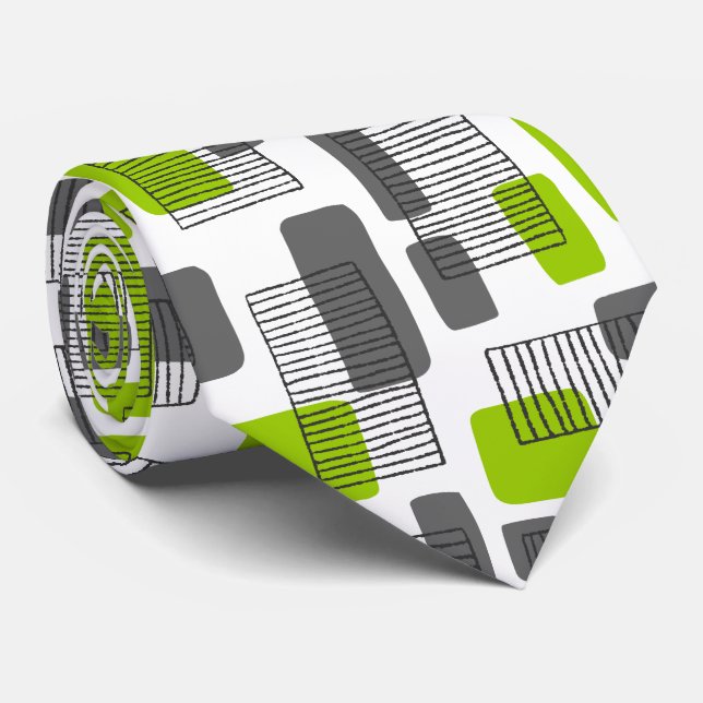 Cravate 251215 - Vert et gris (Roulé)