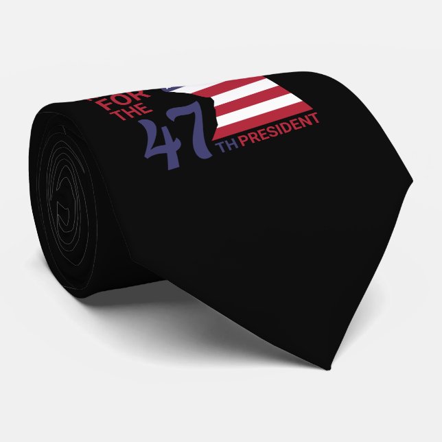 Cravate 47e Président, Drapeau américain de Trump (Roulé)