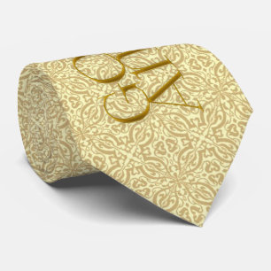 Cravate 50e Anniversaire d'or avec Damas d'or doux