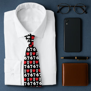 Cravate 67 Mème drôle J'aime six sept 67ème anniversaire