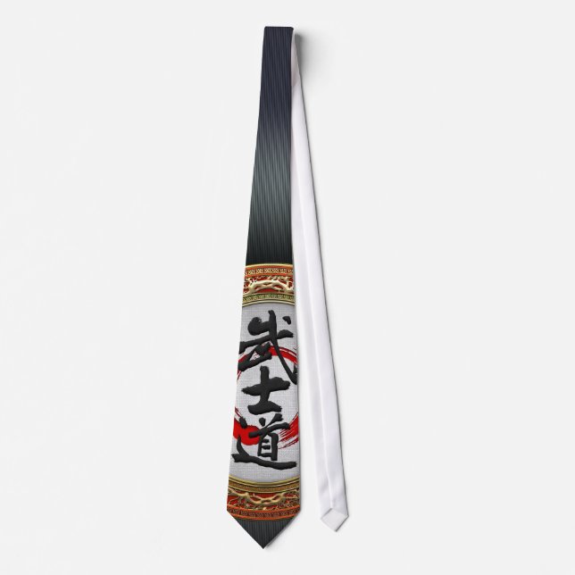 Cravate [700] Calligraphie japonaise - Bushido (Devant)