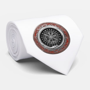 Cravate [700] Vegvisir - Viking Silver Magic Runic Compass