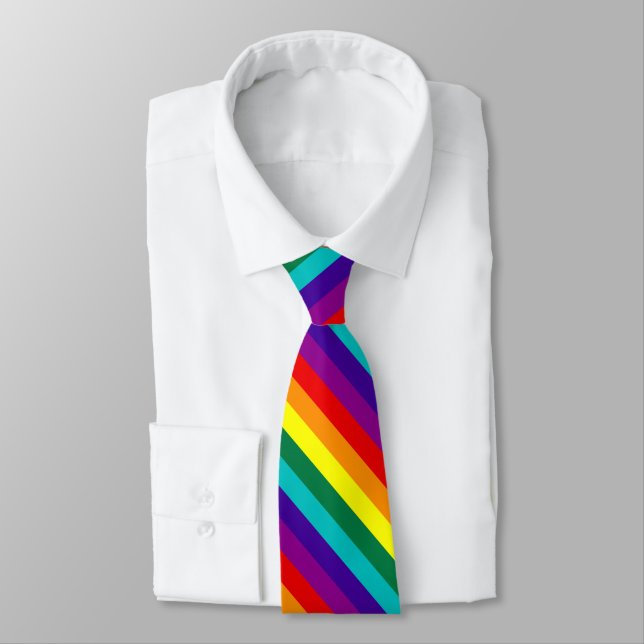Cravate 7 bandes arc-en-ciel (Attaché)