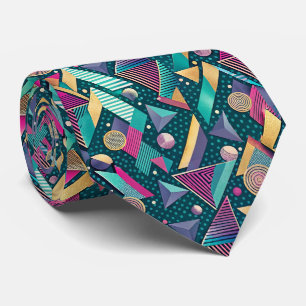 Cravate 80s Memphis Style Motif Necktie