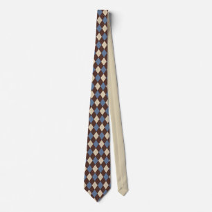 Cravate à col motif Argyle bleu