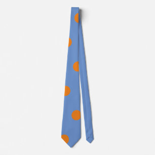 Cravate à points Polka (Denim Blue & Orange)
