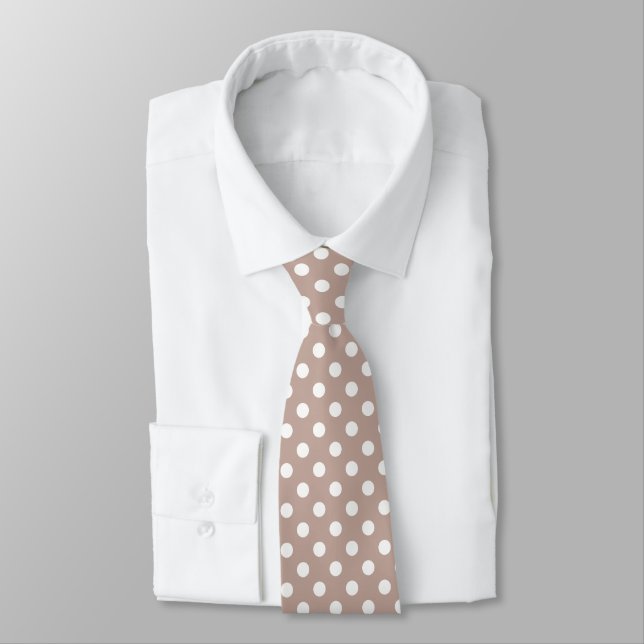 Cravate à pois blanc classique (Attaché)