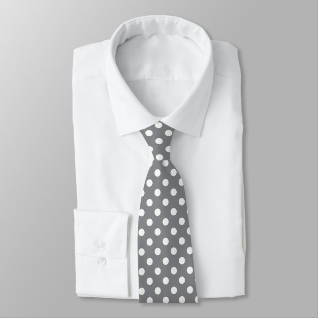Cravate à pois blanc classique (Attaché)