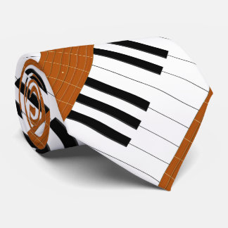 Cravate à rayures de guitare et de piano