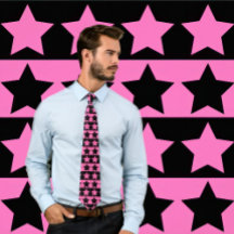 Cravate à rayures roses et noires chaudes (Motif é