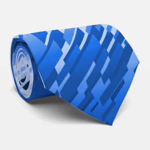 Cravate À simple face bleu rayé de prisme en cristal