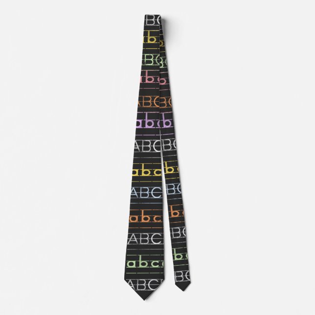 Cravate ABC Alphabet Motif Design Hommes (Devant)