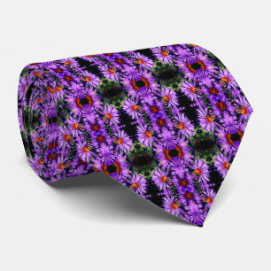 Cravate Abeille De Miel Sur Fleur D'Aster Violet Abstrait