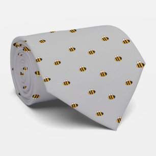 Cravate Abeille jaune gris moderne Motif sans joint