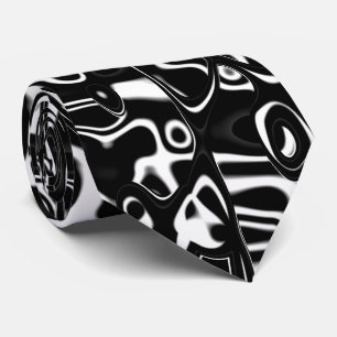 Cravate Abstract 210819 - 02 - Black and White