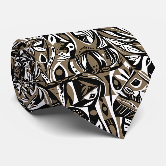 Cravate Abstract Artistic Boho Whimsical Geometric Pattern (Roulé)