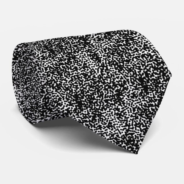 Cravate Abstract Black And White Dot Art Controlled Chaos  (Roulé)