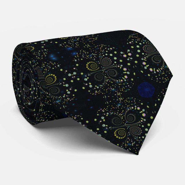 Cravate Abstract Intricate Shiny Swirls Artistic Design (Roulé)