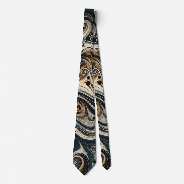 Cravate Abstract Leopard Print Swirl (Devant)
