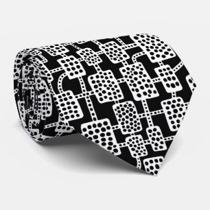 Cravate Abstrait 041113 - Blanc sur noir