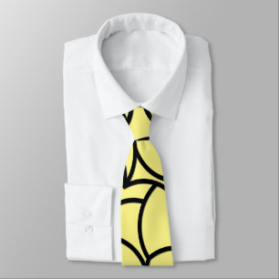 Cravate Abstrait combiné noir et jaune