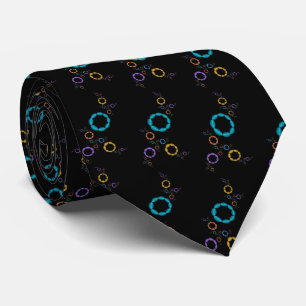 Cravate Abstrait moderne fractal Motif noir Arrière - pla