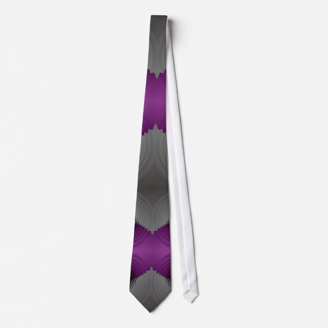 Cravate Abstraite gris violet (Devant)