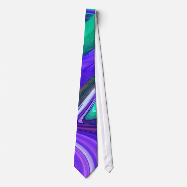 Cravate Abstraite Purple N Turquoise de torsades (Devant)