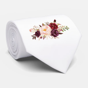 Cravate Accessoires de costume de marié floral rose Bourgo