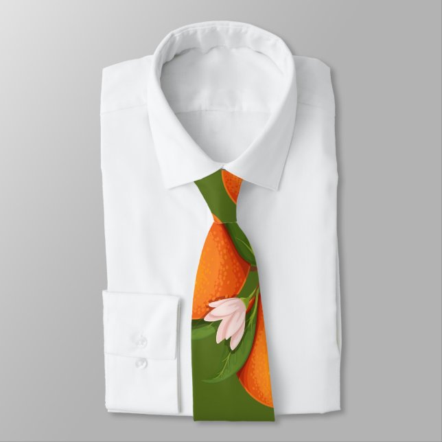 Cravate Actualisation des grands Motifs Oranges (Attaché)