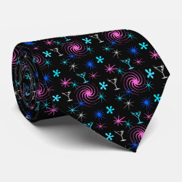 Cravate Ad Man Martini Foulard Noir à deux côtés