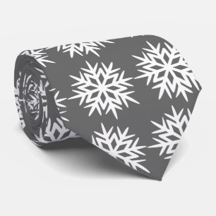 Cravate Ad Man Snowflake Foulard Charcoal Grey Deux côtés