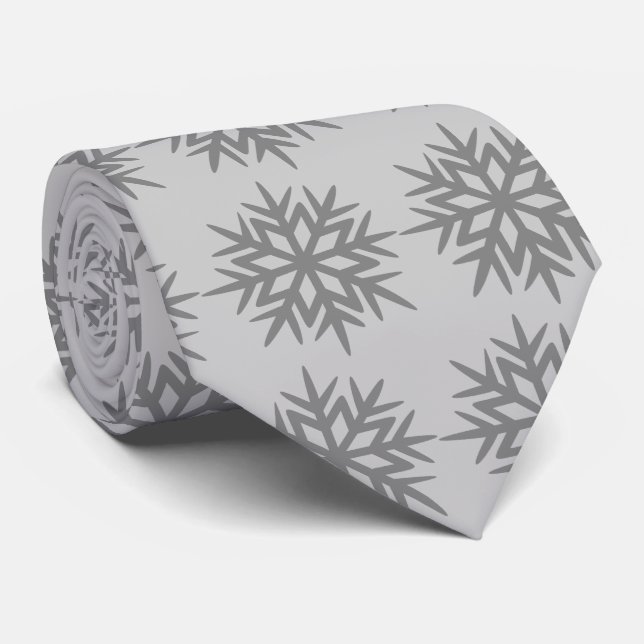 Cravate Ad Man Snowflake Foulard Steel Grey à deux côtés (Roulé)