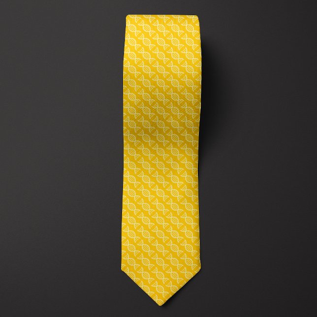 Cravate ADN jaune Motif double hélix (Créateur téléchargé)
