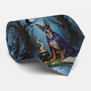 Cravate Affenpinscher Chien Whimsical Halloween Peinture