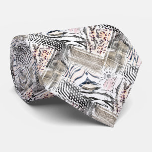 Cravate Africain, combiné, en cuir, tigre, Jaguar, repér