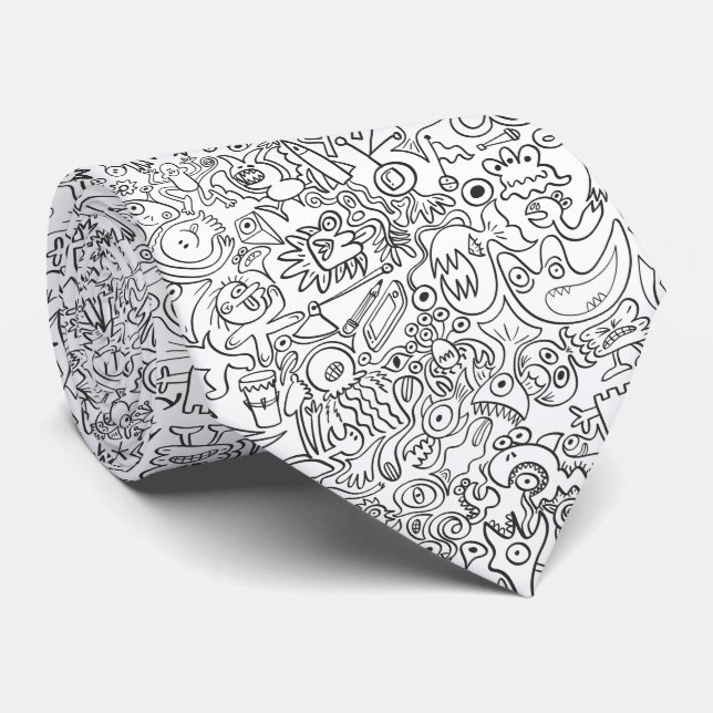 Cravate Aidez-moi, je ne peut pas cesser de gribouiller (Roulé)